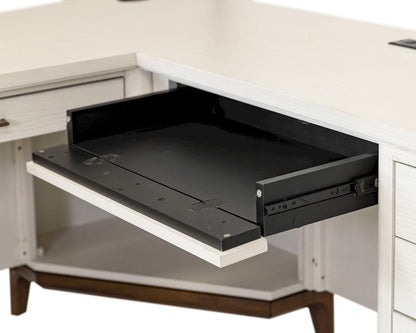 Martin Furniture - Pomona - Contemporary Laminate Wood L-Desk & Return, Office Writing Table & Return, Corner Desk, White - IMPO684R-KIT view 8