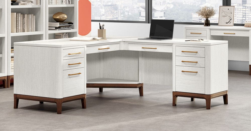 Martin Furniture - Pomona - Contemporary Laminate Wood L-Desk & Return, Office Writing Table & Return, Corner Desk, White - IMPO684R-KIT view 12