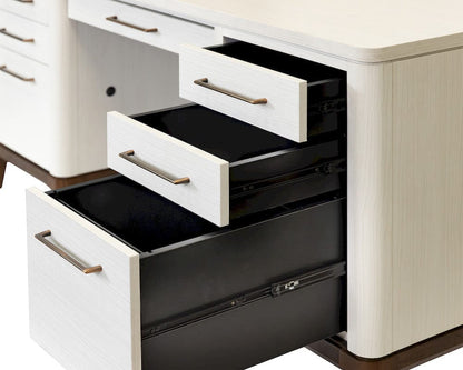 Martin Furniture - Pomona - Contemporary Laminate Wood Office Desk, Writing Table, Storage Credenza, White - IMPO689 view 3