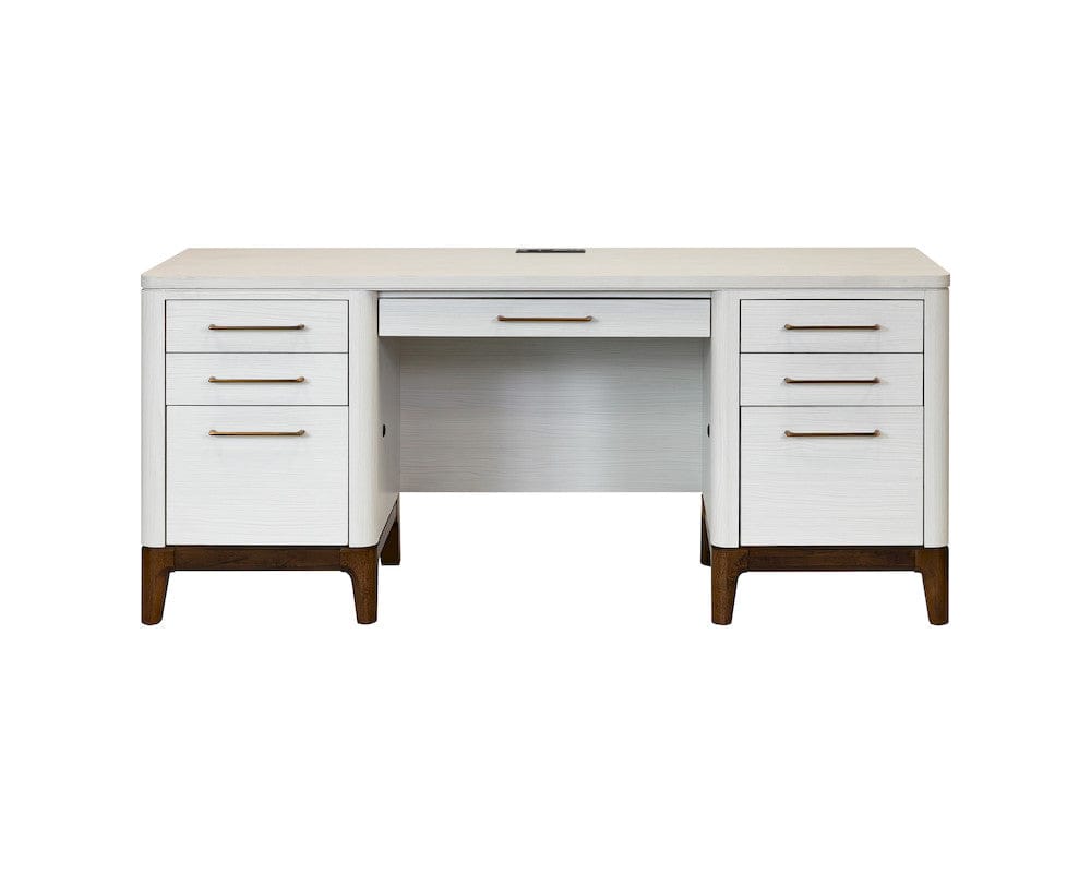 Martin Furniture - Pomona - Contemporary Laminate Wood Office Desk, Writing Table, Storage Credenza, White - IMPO689 view 10