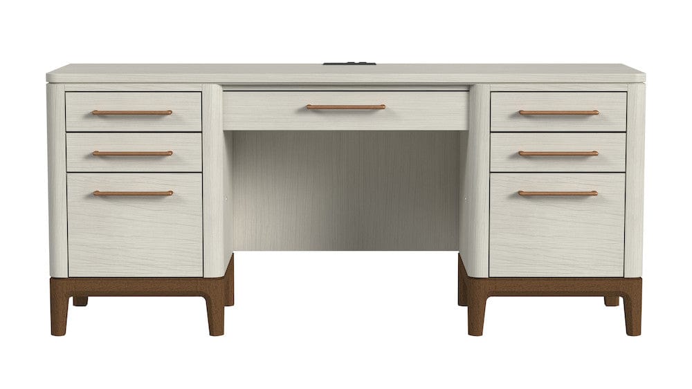 Martin Furniture - Pomona - Contemporary Laminate Wood Office Desk, Writing Table, Storage Credenza, White - IMPO689 view 11