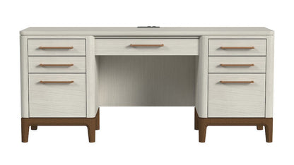 Martin Furniture - Pomona - Contemporary Laminate Wood Office Desk, Writing Table, Storage Credenza, White - IMPO689 view 11