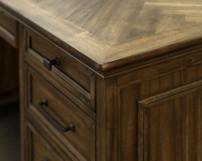 Martin Furniture - Porter - Traditional Credenza, Wood Office Desk, Writing Table, Storage Desk, Brown - IMPR689 veiw 3