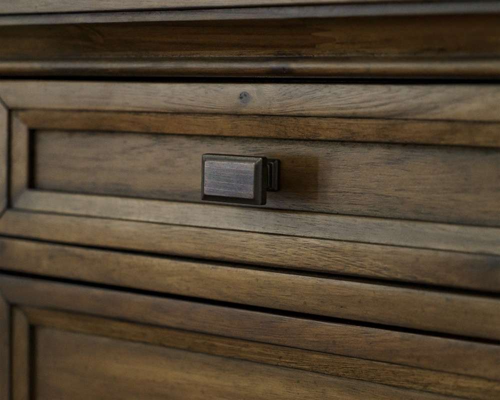 Martin Furniture - Porter - Traditional Credenza, Wood Office Desk, Writing Table, Storage Desk, Brown - IMPR689 veiw 4
