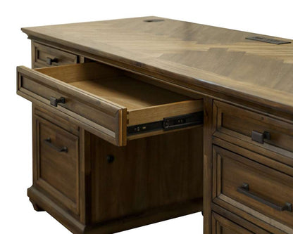 Martin Furniture - Porter - Traditional Credenza, Wood Office Desk, Writing Table, Storage Desk, Brown - IMPR689 veiw 7