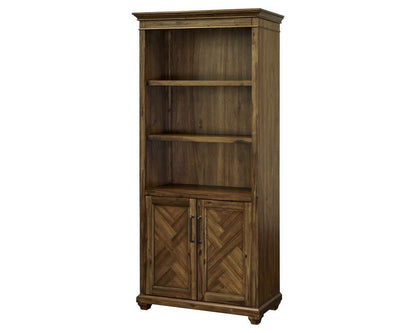 Martin Furniture - Porter - Traditional Wood Bookcase With Doors, Office Shelving, Storage Cabinet, Fully Assembled, Brown - IMPR3474D veiw 2