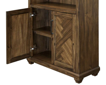Martin Furniture - Porter - Traditional Wood Bookcase With Doors, Office Shelving, Storage Cabinet, Fully Assembled, Brown - IMPR3474D veiw 6