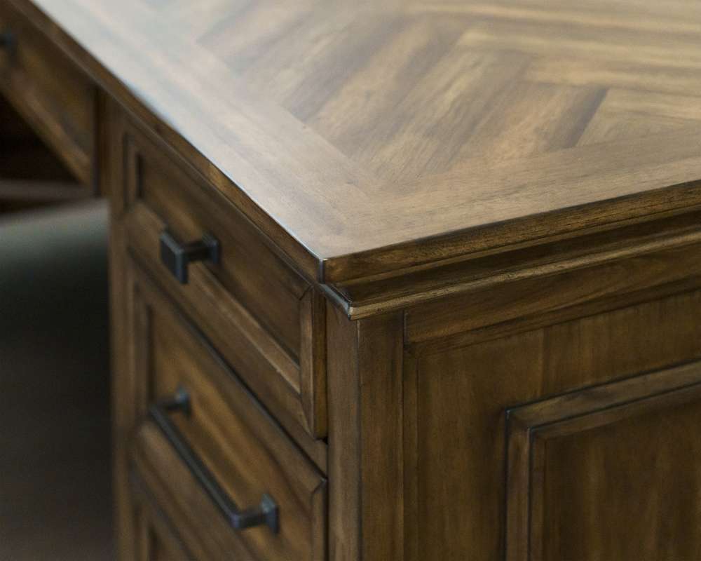Martin Furniture - Porter - Traditional Wood L-Desk & Return, Writing Table & Return, Office Desk & Return, Corner Desk & Return, Brown - IMPR684R-KIT veiw 4
