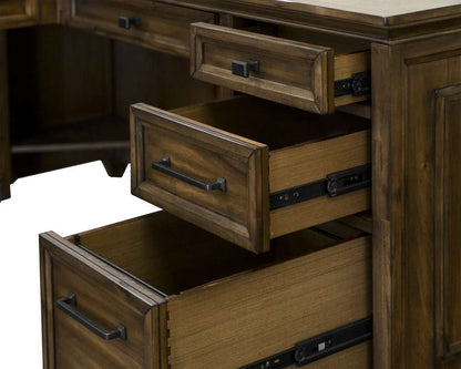 Martin Furniture - Porter - Traditional Wood L-Desk & Return, Writing Table & Return, Office Desk & Return, Corner Desk & Return, Brown - IMPR684R-KIT veiw 7