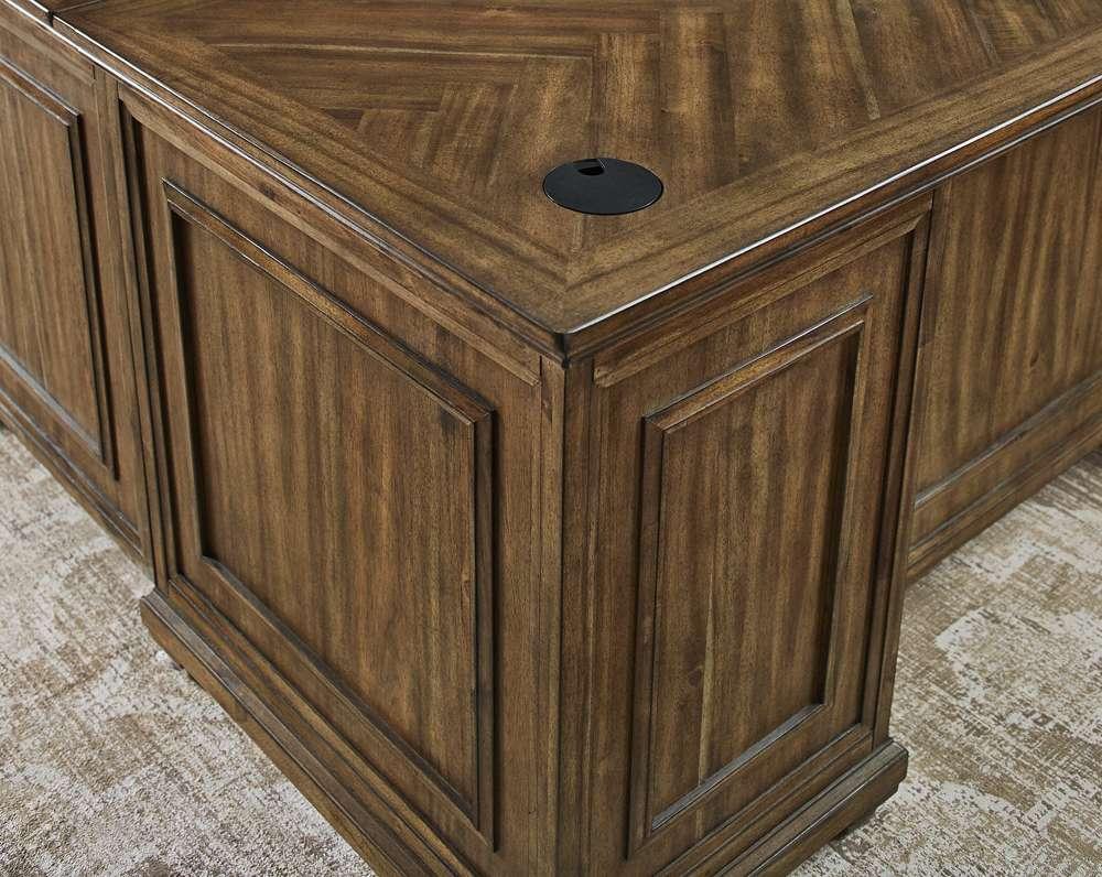 Martin Furniture - Porter - Traditional Wood L-Desk & Return, Writing Table & Return, Office Desk & Return, Corner Desk & Return, Brown - IMPR684R-KIT veiw 10
