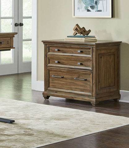 Martin Furniture - Porter - Traditional Wood Lateral File, Storage File Drawer, Office File Drawer, Fully Assembled, Brown - IMPR450 view 1