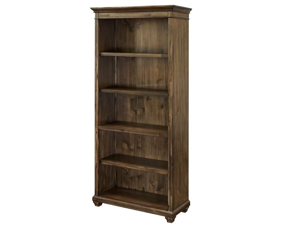 Martin Furniture - Porter - Traditional Wood Open Bookcase, Office Shelving, Storage Cabinet, Fully Assembled, Brown - IMPR3474 view 2