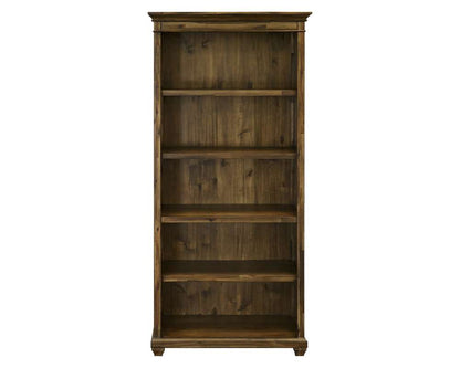 Martin Furniture - Porter - Traditional Wood Open Bookcase, Office Shelving, Storage Cabinet, Fully Assembled, Brown - IMPR3474 view 4