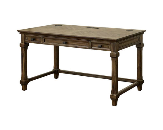 Martin Furniture - Porter - Traditional Wood Writing Desk, Office Desk, Storage Table, Brown - IMPR384 veiw 2