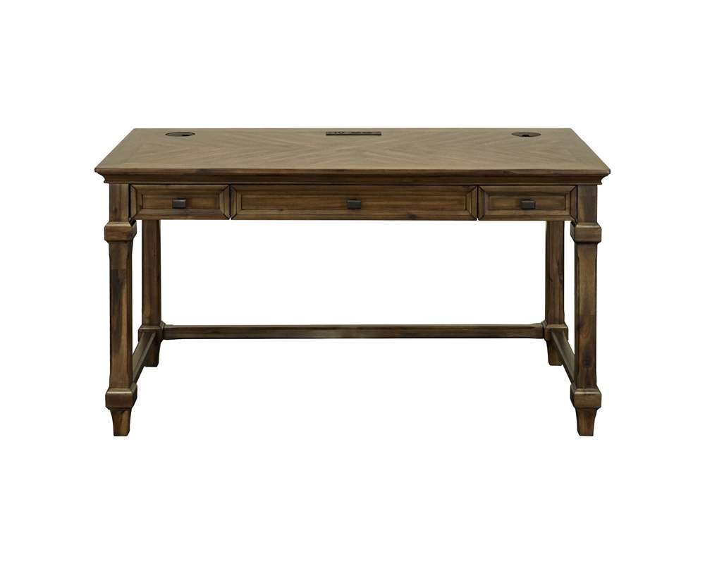 Martin Furniture - Porter - Traditional Wood Writing Desk, Office Desk, Storage Table, Brown - IMPR384 veiw 4