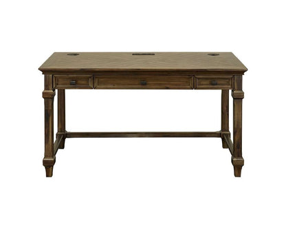 Martin Furniture - Porter - Traditional Wood Writing Desk, Office Desk, Storage Table, Brown - IMPR384 veiw 4