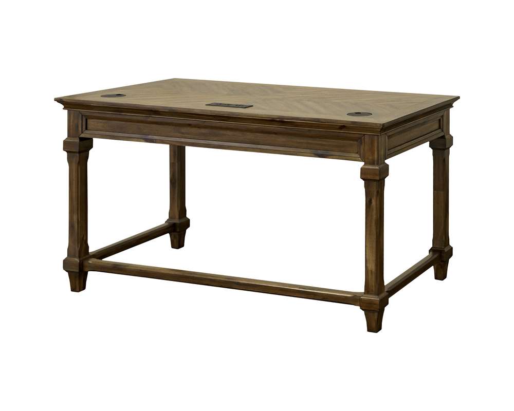 Martin Furniture - Porter - Traditional Wood Writing Desk, Office Desk, Storage Table, Brown - IMPR384 veiw 6