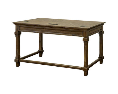 Martin Furniture - Porter - Traditional Wood Writing Desk, Office Desk, Storage Table, Brown - IMPR384 veiw 6