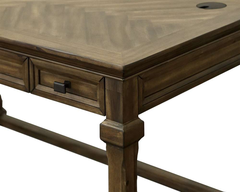Martin Furniture - Porter - Traditional Wood Writing Desk, Office Desk, Storage Table, Brown - IMPR384 veiw 8