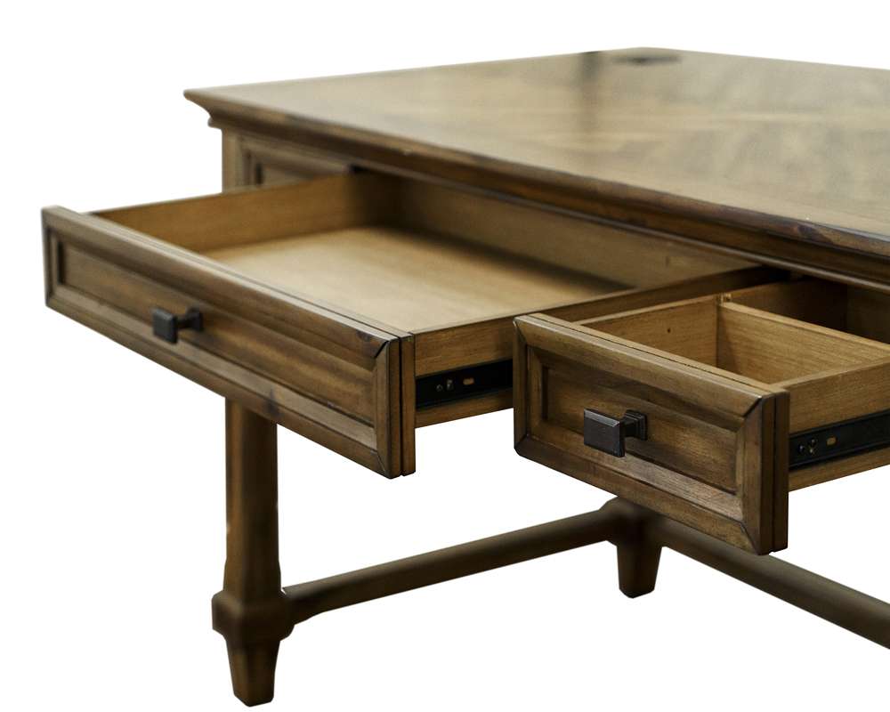 Martin Furniture - Porter - Traditional Wood Writing Desk, Office Desk, Storage Table, Brown - IMPR384 veiw 11