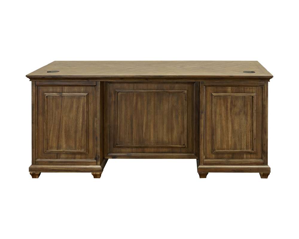 Martin Furniture - Porter - Traditional Wood Double Pedestal Executive Desk, Writing Table, Office Desk, Fully Assembled, Brown - IMPR680 veiw 4