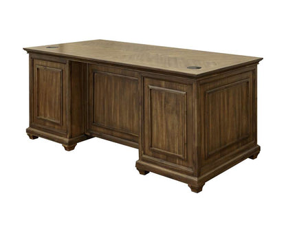 Martin Furniture - Porter - Traditional Wood Double Pedestal Executive Desk, Writing Table, Office Desk, Fully Assembled, Brown - IMPR680 veiw 5