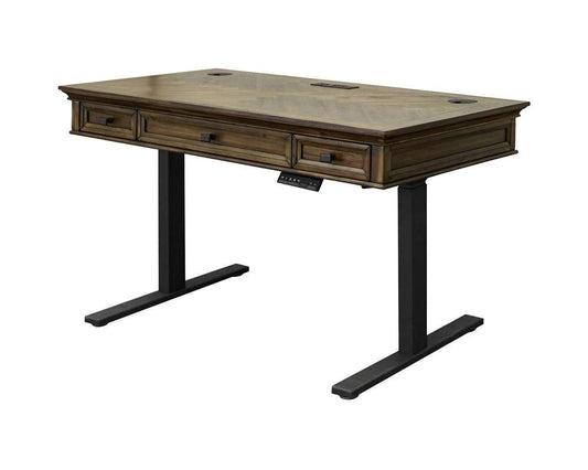 Martin Furniture - Porter - Traditional Wood Electronic Sit/Stand Desk, Standing Desk, Adjustable Desk, Brown - IMPR384T-KIT veiw 2