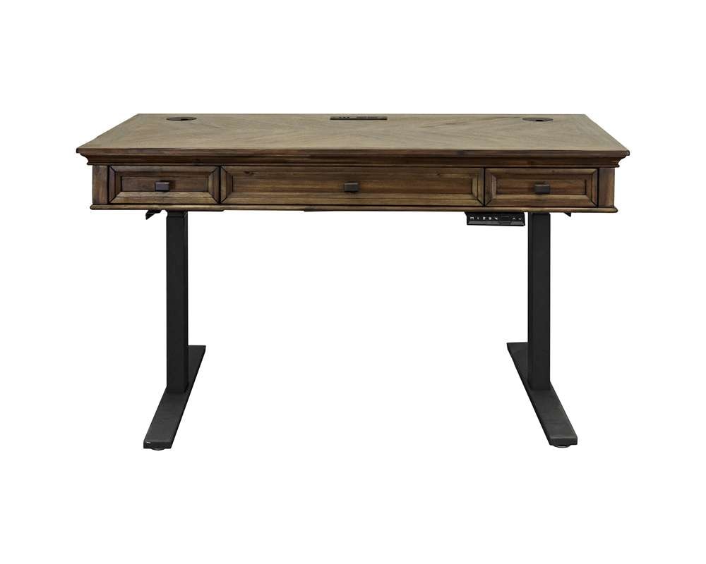 Martin Furniture - Porter - Traditional Wood Electronic Sit/Stand Desk, Standing Desk, Adjustable Desk, Brown - IMPR384T-KIT veiw 3