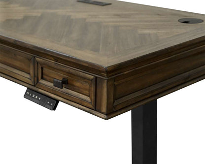 Martin Furniture - Porter - Traditional Wood Electronic Sit/Stand Desk, Standing Desk, Adjustable Desk, Brown - IMPR384T-KIT veiw 5