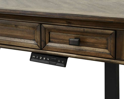 Martin Furniture - Porter - Traditional Wood Electronic Sit/Stand Desk, Standing Desk, Adjustable Desk, Brown - IMPR384T-KIT veiw 7