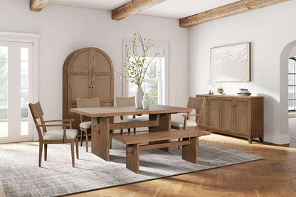 Martin Furniture - Quincey - Two Wood Coastal Arm Kitchen Table Chairs, Arm Dining Side Chairs, Office Table Chairs, Kitchen Table Seats, Brown - IMQU75KIT2 veiw 4