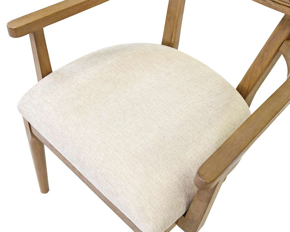 Martin Furniture - Quincey - Two Wood Coastal Arm Kitchen Table Chairs, Arm Dining Side Chairs, Office Table Chairs, Kitchen Table Seats, Brown - IMQU75KIT2 veiw 8