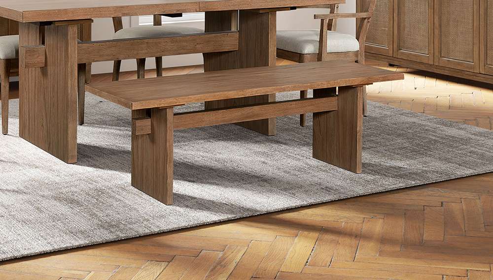 Martin Furniture - Quincey - Coastal Wood Bench, Dining Bench, Kitchen Table Bench, Office Table Bench, Brown - IMQU60 veiw 3