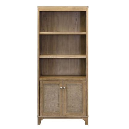 Martin Furniture - Quincey Modern Wood Bookcase with Doors, Office Shelving, Storage Cabinet, Fully Assembled, Brown - IMQU3276D veiw 1