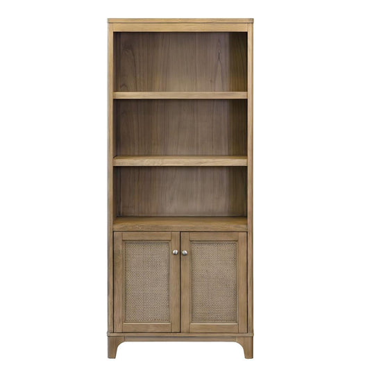 Martin Furniture - Quincey Modern Wood Bookcase with Doors, Office Shelving, Storage Cabinet, Fully Assembled, Brown - IMQU3276D veiw 1