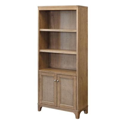 Martin Furniture - Quincey Modern Wood Bookcase with Doors, Office Shelving, Storage Cabinet, Fully Assembled, Brown - IMQU3276D veiw 5