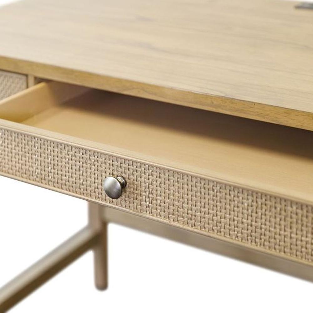 Martin Furniture - Quincey Modern Wood Writing Desk, Office Desk, Storage Desk, Writing Table, Brown - IMQU384 veiw 5