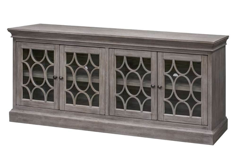Martin Furniture - Felicity Rustic 72in Four Door TV Console, Fully Assembled, Gray - IMFE375G veiw 1