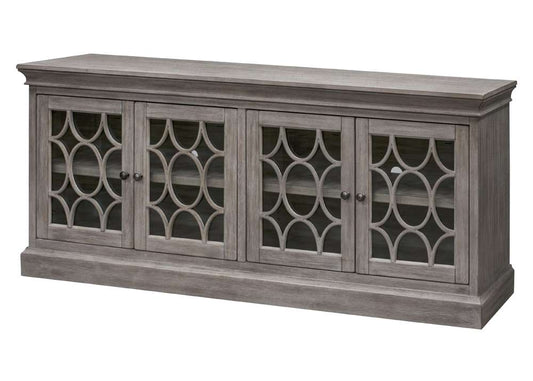 Martin Furniture - Felicity Rustic 72in Four Door TV Console, Fully Assembled, Gray - IMFE375G veiw 1