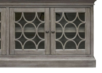 Martin Furniture - Felicity Rustic 72in Four Door TV Console, Fully Assembled, Gray - IMFE375G veiw 3