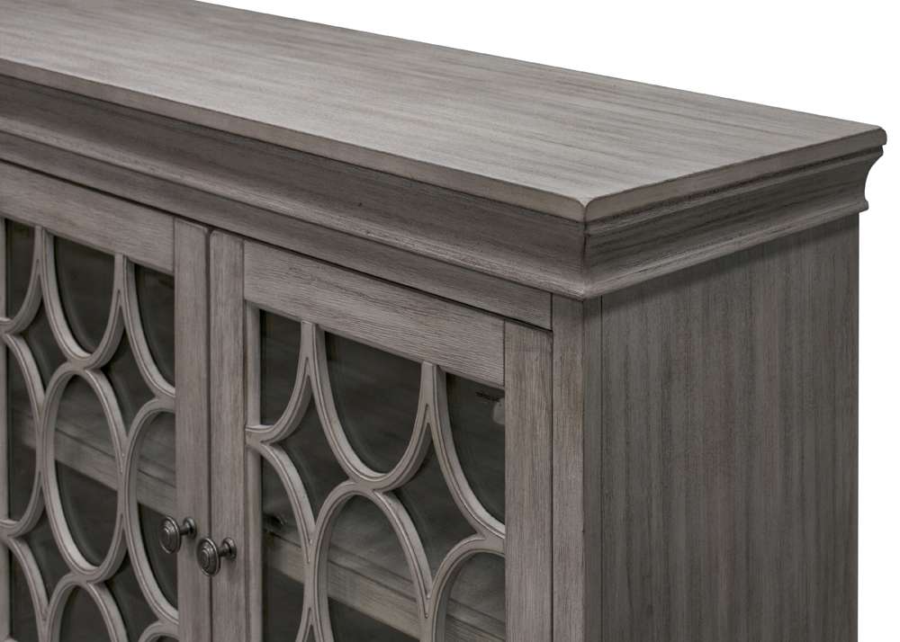 Martin Furniture - Felicity Rustic 72in Four Door TV Console, Fully Assembled, Gray - IMFE375G veiw 4