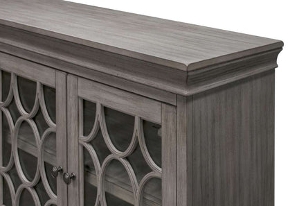 Martin Furniture - Felicity Rustic 72in Four Door TV Console, Fully Assembled, Gray - IMFE375G veiw 4