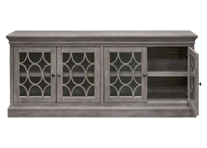 Martin Furniture - Felicity Rustic 72in Four Door TV Console, Fully Assembled, Gray - IMFE375G veiw 5