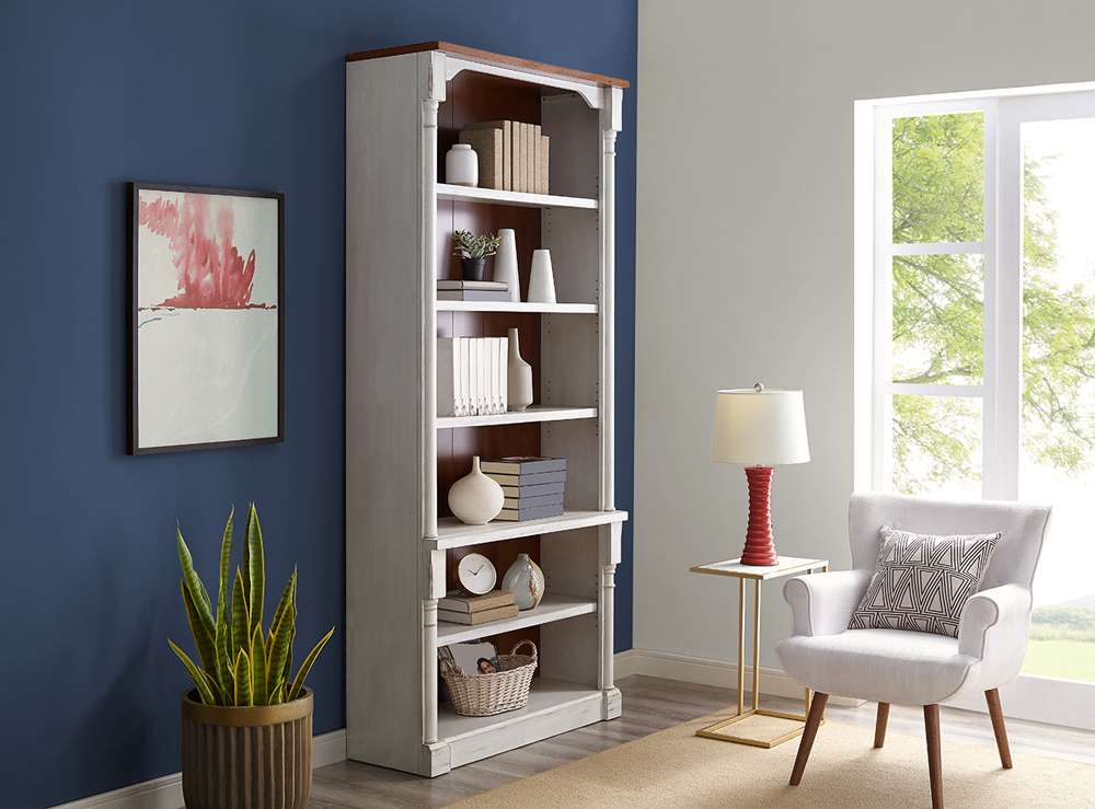 Martin Furniture - Durham Rustic Open 8 Wood Bookcase, White - IMDU4294 veiw 2