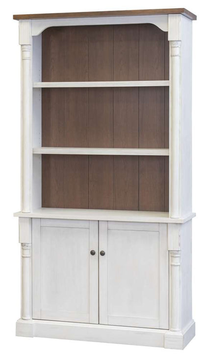 Martin Furniture - Durham Rustic Wood Bookcase With Doors, White - IMDU4278D veiw 2