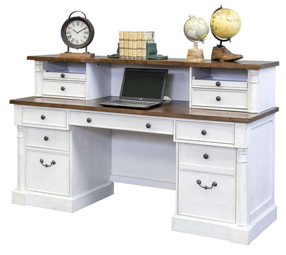 Martin Furniture - Durham Rustic Wood Credenza and Hutch with Drawers, White - IMDU470_680 veiw 1