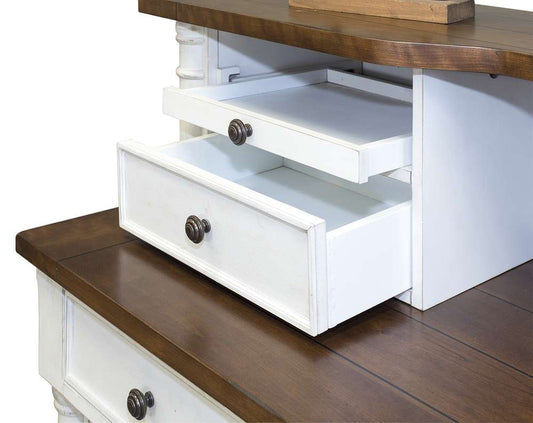 Martin Furniture - Durham Rustic Wood Credenza and Hutch with Drawers, White - IMDU470_680 veiw 2