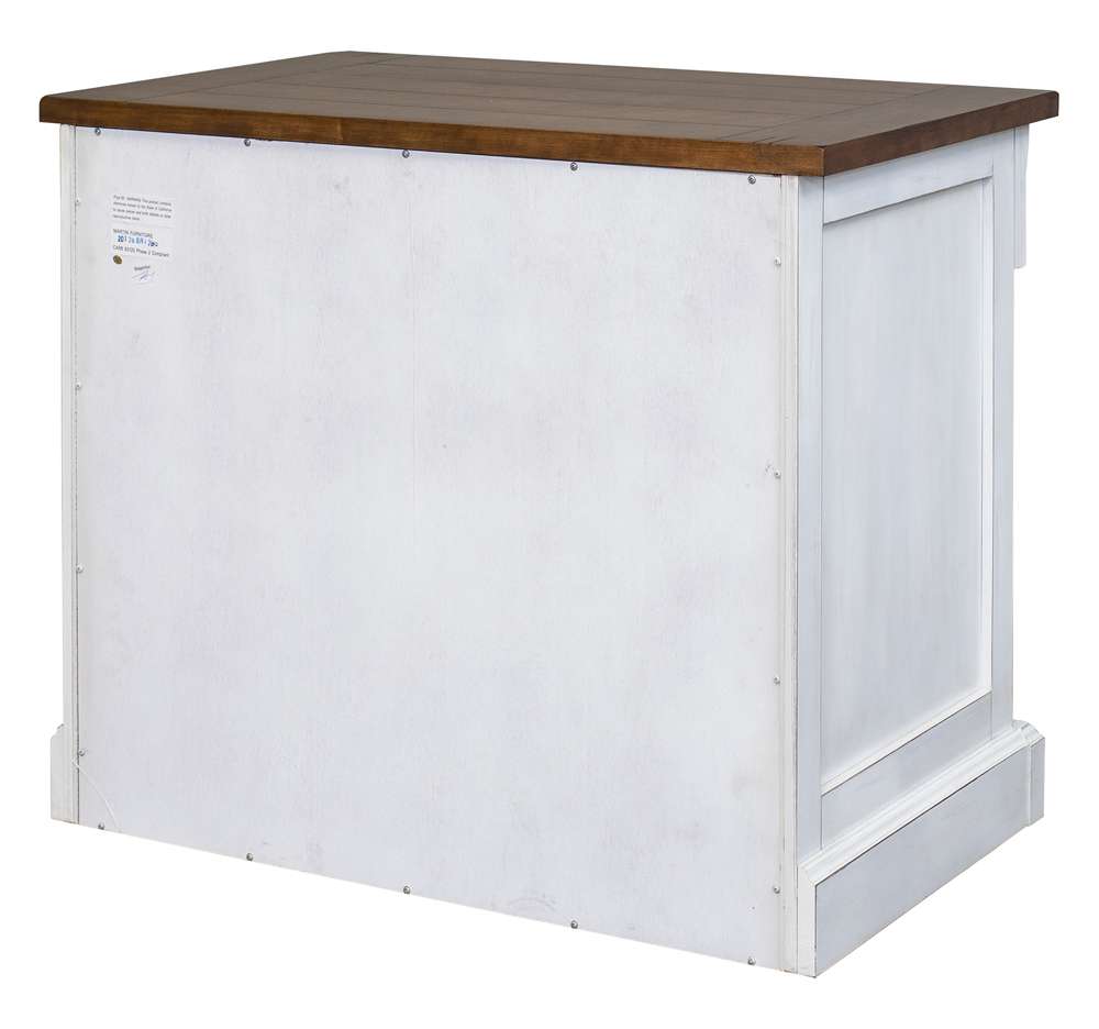 Martin Furniture - Durham Rustic Wood Lateral File With Locking Legal/Letter File Drawer, White - IMDU455 veiw 4