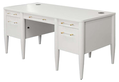 Martin Furniture - Shasta - Contemporary Half-Pedestal Desk, Office Desk, Accent Desk, White - IMSH660 veiw 1