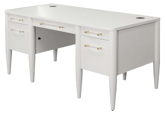 Martin Furniture - Shasta - Contemporary Half-Pedestal Desk, Office Desk, Accent Desk, White - IMSH660 veiw 1
